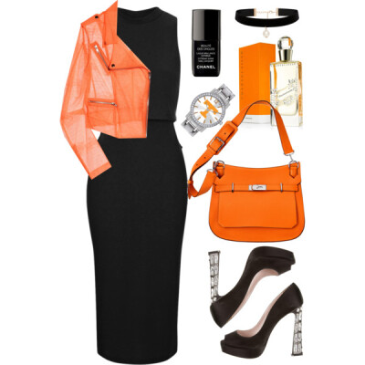 A fashion look from March 2015 featuring black sleeveless dress, zipper jacket and black satin pumps. Browse and shop related looks.