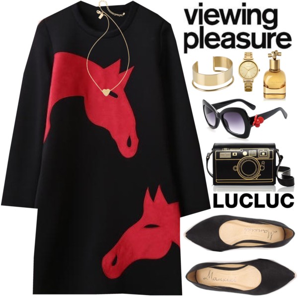 Promoted : http://www.lucluc.com Dress : http://www.lucluc.com/dresses/lucluc-black-long-sleeves-horse-printed-shift-dress.html Shoes : http://www.lucluc.com/accessories/lucluc-suede-leopard-flat-shoes.html #lucluc