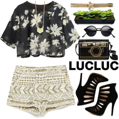 Promoted : http://www.lucluc.com Top : http://www.lucluc.com/tops/lucluc-dasiy-printed-short-sleeves-crop-t-shirt.html Shoes : http://www.lucluc.com/accessories/shoes/lucluc-suede-cut-outs-high-heeled…