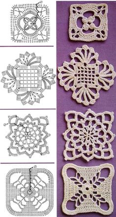 patterns for crochet lace square motifs