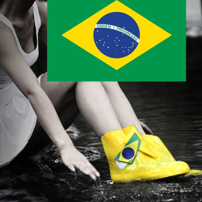 BEARCAT国旗设计女士时尚雨鞋雨靴日本韩国水鞋套