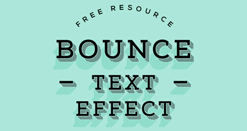 斜线阴影立体文字设计PSD Bounce Text Effect - PS饭团网