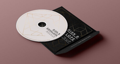 CD碟片与封面装帧设计预览模型 Disk and folder mockup - PS饭团网