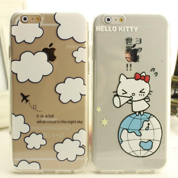 超薄透明hello kitty苹果6代手机壳iphone6plus小清新5s手机套壳