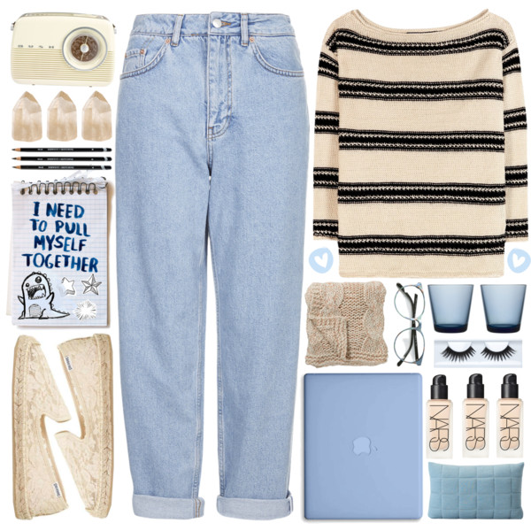 A fashion look from March 2015 featuring shirts &amp;amp; tops, boutique jeans and flat espadrilles. Browse and shop related looks.