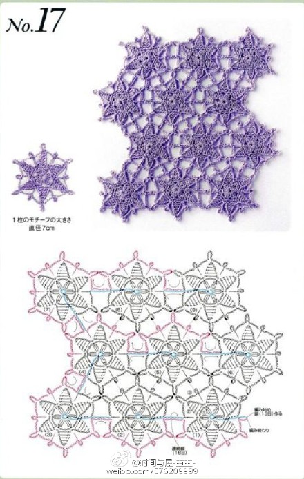 #钩针图解分享# 一线连的毯子，要挑战么