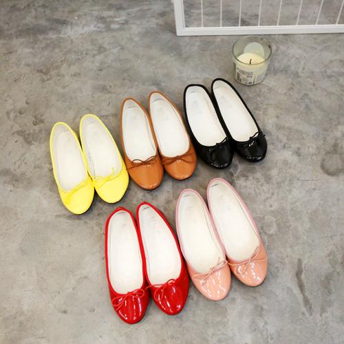 瘦竹竿 特！2015春夏 韩国 小蝴蝶结漆皮糖果色芭蕾鞋浅口单鞋