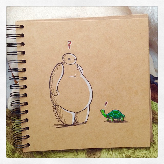 Baymax meeting a turtle :)