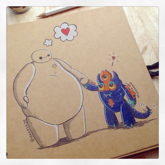 Baymax with Baby Fredzilla ;