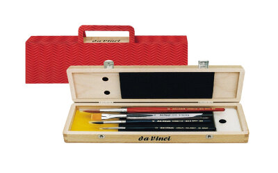 Da Vinci Series 5260 4 Brush Wood Box Watercolor Set with Free Brush Soap