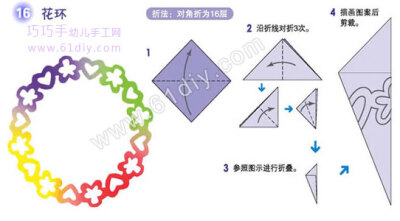 漂亮的花环剪纸手工