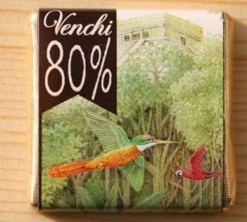 意大利venchi 80% 厄瓜多尔可可 黑巧克力独立小片 8g买十送一