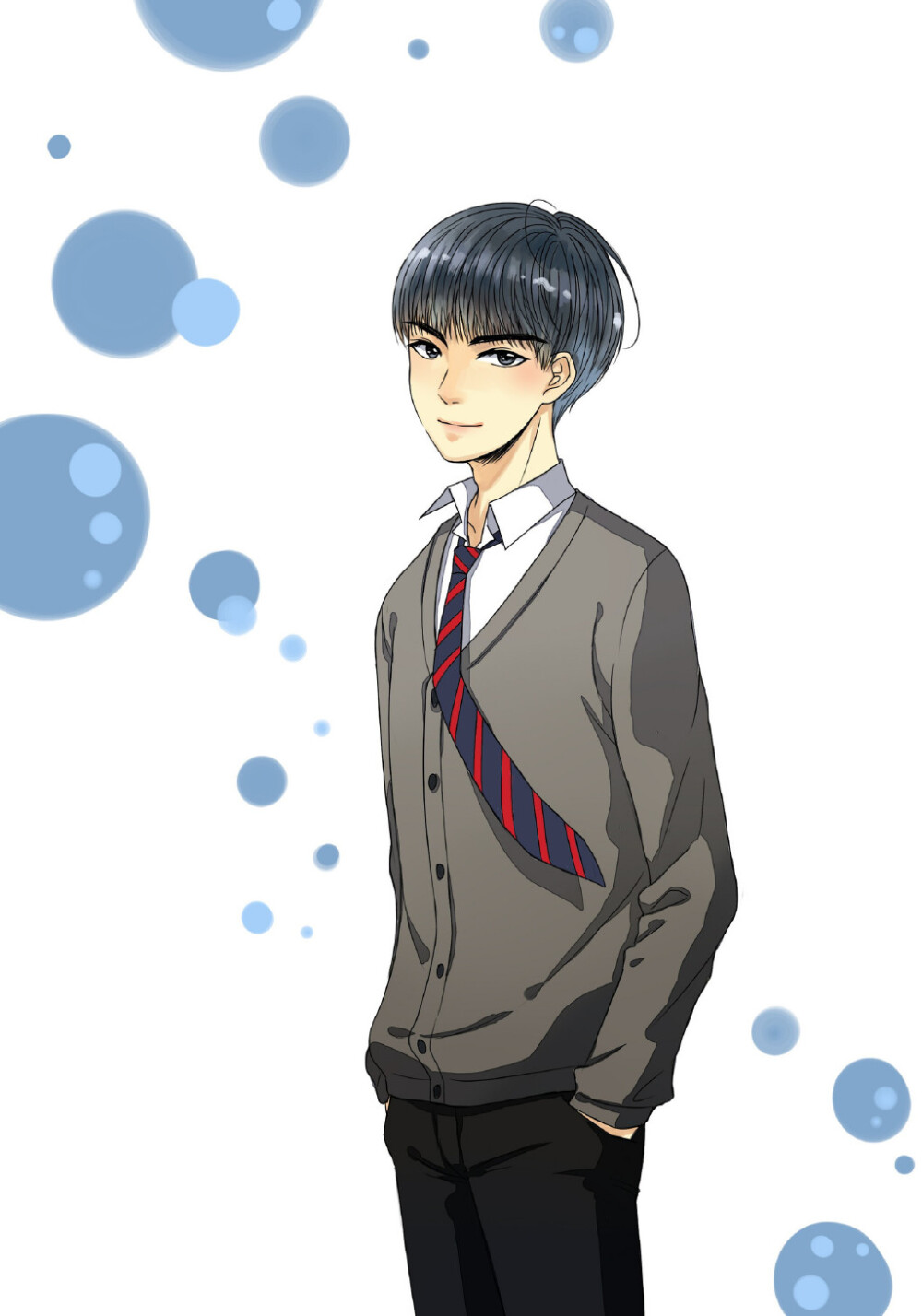  #此生无悔入日记#很早就关注日记组了，虽然拉去当画手比较晚给日记画的图也不多，但是真的很喜欢这组语C！完结视频我画了开头的立绘（上色是@奇葩童小童 么么哒！！）和后面的一小段动画，学长的虎牙和摸头杀画得超开心！谢谢日记组全员！遇到你们真是太好了！K远的故事一定会继续下去的