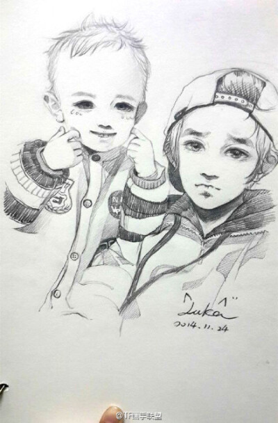 #TF画手联盟# 黑白让世界变的简约纯粹。简单的爱，也才会长久~ （画手：@禅貓_LUKA