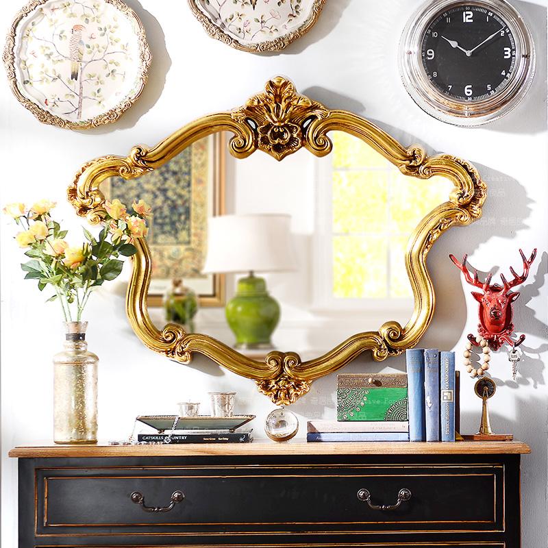 奇居良品 家居客厅卫浴壁饰 凯瑟欧式奢华墙面PU装饰镜子 J款