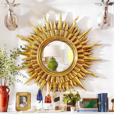 奇居良品 家居客厅卫浴壁饰 凯瑟欧式奢华墙面PU装饰镜子 K款