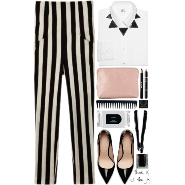 A fashion look from August 2013 featuring black pumps, bib necklace and black pencil eyeliner. Browse and shop related looks.