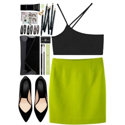 A fashion look from August 2013 featuring green pencil skirt, strappy bra and zara pumps. Browse and shop related looks.