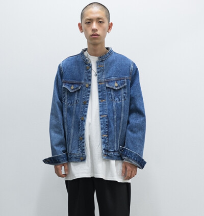 代购 [ROCKER CHEN]cutting denim jacket (2color)