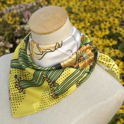 丝绸之路地图涤丝丝巾 创意礼物