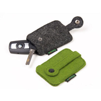 199duga多加羊毛毡汽车钥匙包创意抽拉式环保钥匙扣