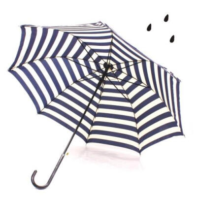 清新条纹晴雨伞 海军条纹遮阳伞 雨伞长柄韩国 文艺雨伞 防晒伞