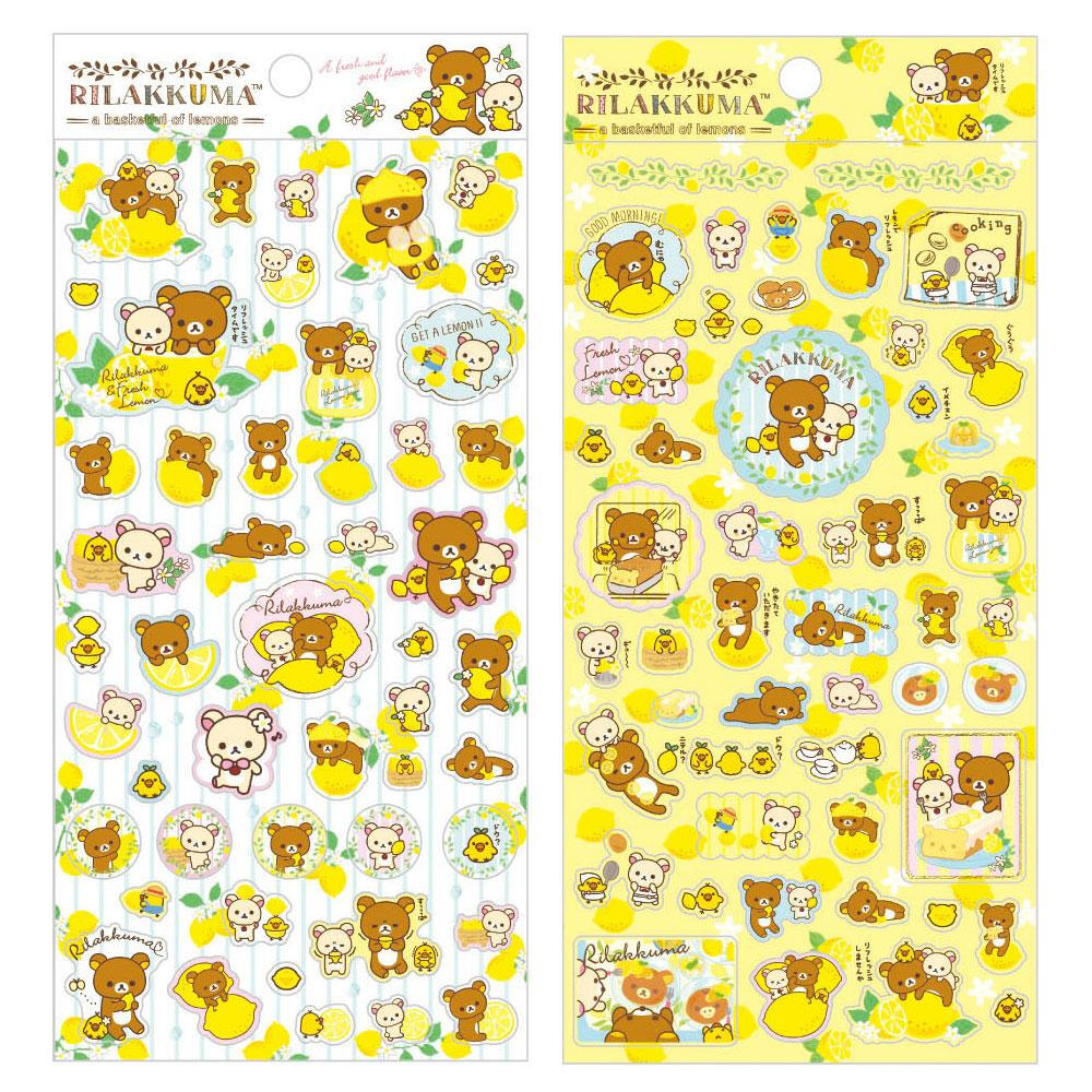 娜宝贝Rilakkuma 轻松熊柠檬主题烫金贴纸。两种可选