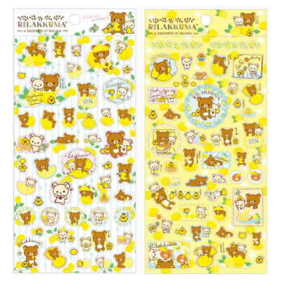 娜宝贝Rilakkuma 轻松熊柠檬主题烫金贴纸。两种可选