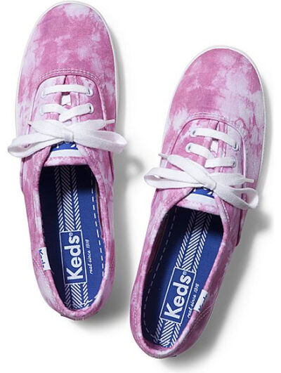 Keds女款渲染系带帆布鞋球鞋Champion Tie Dye