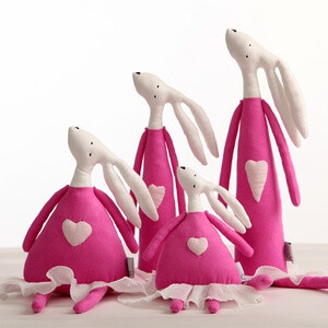 望月兔家族原创布艺玩具创意玩偶手工节日礼物装饰礼品娃娃的图片