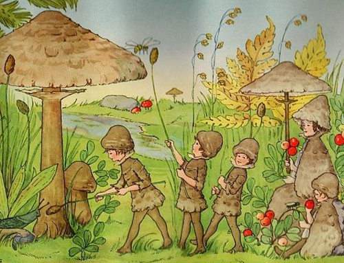 分享来自插画师Elsa Beskow的儿童插画绘本作品，很久没有分享童趣主题的插画了。来~跟上节奏，一起回忆一下小时候读格林童话时的美好心境吧。