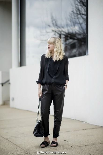 #thefashionbloggers# ▲3.1 Phillip Lim blouse, Vince leather trousers, Isabel Marant slip ons, Prada bag