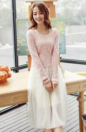 新款长袖两件套连衣裙