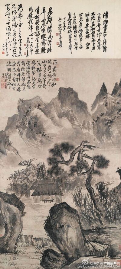 石濤（1630一1724年）1——生於廣西桂林，姓朱，名若極，小字阿長，為明室宗親，靖江王朱贊儀十世孫；明亡之後出家為僧，自號“苦瓜和尚”； 別號頗多，有枝下叟、濟山僧、石道人、靖江後人、清湘老人；晚年號瞎尊者…