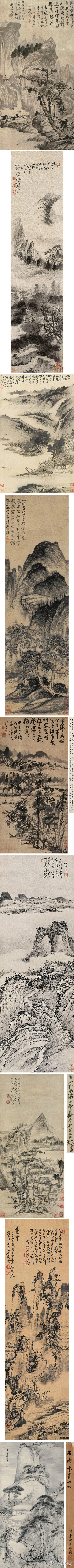 石濤（1630一1724年）2 ——其作畫構(gòu)圖新奇，無論是黃山雲(yún)煙，江南水墨，還是懸崖峭壁，枯樹寒鴉，或平遠(yuǎn)、深遠(yuǎn)、高遠(yuǎn)之景，都力求佈局新奇，意境翻新。他尤其善用“截取法”以特寫之景傳達(dá)深邃之境；他還講求氣勢，筆情恣肆，淋漓灑脫，不拘小處瑕疵，作品具有一種豪放鬱勃的氣勢，以奔放之勢見勝。