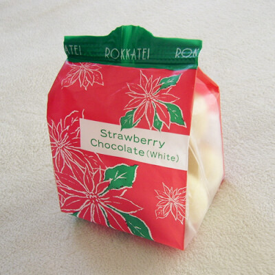 现货 日本北海道 六花亭 整颗草莓夹心白巧克力 80g 袋装 4.28