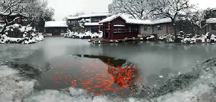 江南雪｜江南雪里花如玉。风流越样新装束。恰恰缕金裳。浓熏百和香。分明篱菊艳。却作妆梅面。无处奈君何。一枝春更多。文：韩元吉