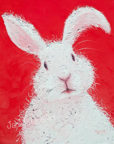 Rabbit painting Easter bunny art Etsy Art animal by JanMatsonArt, $125.00