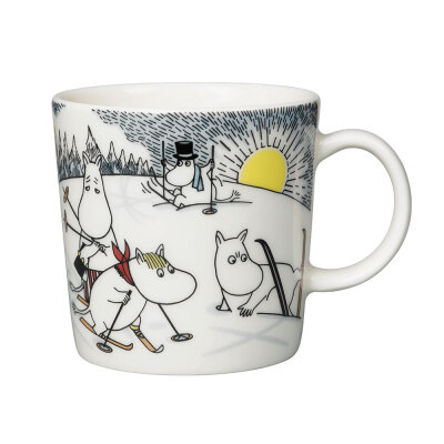 代购 芬兰Arabia Moomin姆明马克杯 杯子 2015年圣诞款 滑雪 300ml