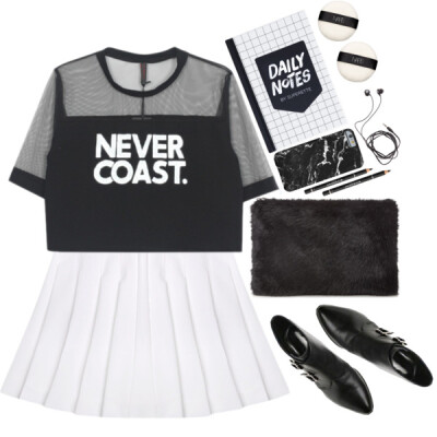 A fashion look from April 2015 featuring lace top, white skirt and black ankle boots. Browse and shop related looks.