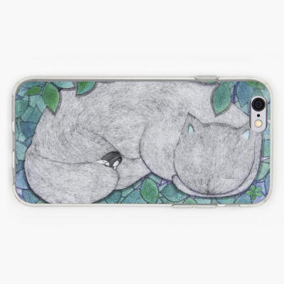 木与石原创手绘苹果iPhone6plus手机壳tpu硅胶磨砂软壳大猫