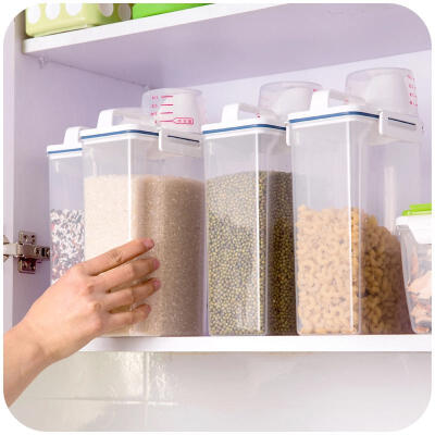 创意厨房储物器皿塑料2KG米桶干货收纳盒食品收纳罐干果密封罐