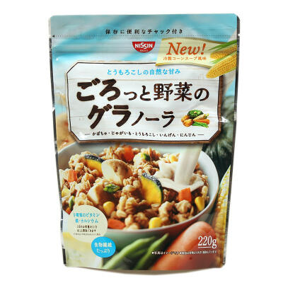 日本进口 日清 GooTa麦片 高纤蔬菜野菜 营养早餐麦片220g6518