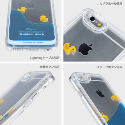 韩国超人气 大黄鸭流动液体 日本版本 iPhone6 情侣透明手机壳