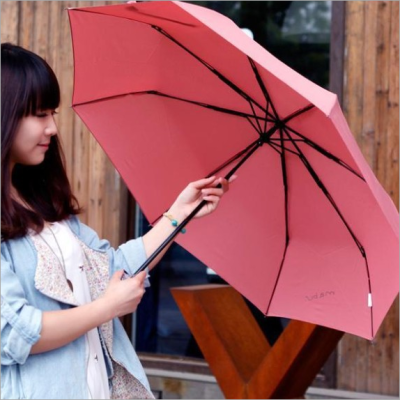 mabu晴雨伞 防晒遮阳防紫外线太阳伞 纯色折叠创意三折伞