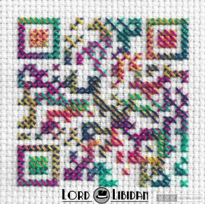 【Evanescent】Psychedelic QR Code Cross Stitch