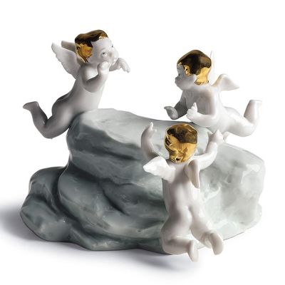 代购 西班牙Lladro Angels雅致天使工艺品 摆件 地球之子 9X14cm 多色