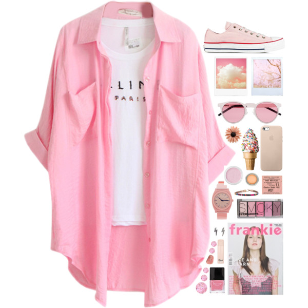 A fashion look from August 2014 featuring chiffon blouse, converse shoes and nixon watches. Browse and shop related looks.