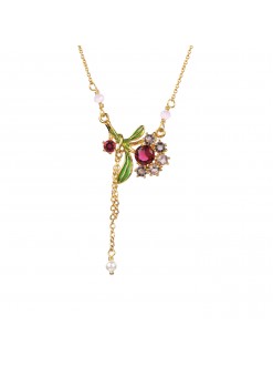 Collier petite fleur rose