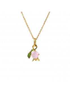 Collier clochette de muguet rose